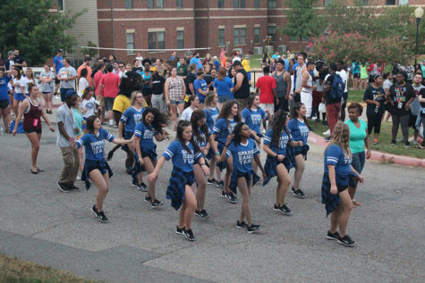 Southeastern Sparks Dance Team performs at the block party on August 16