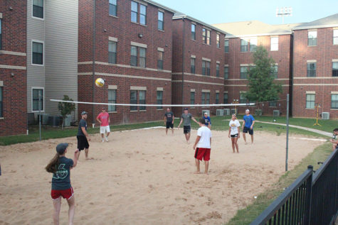 The Baptist Collegiate Ministry hosted a volleyball tournament at the block party at the Shearer Hall sand volleyball court.