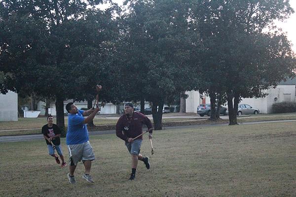Members+of+NASA+play+stickball+on+the+front+lawn+in+honor+of+Native+November.