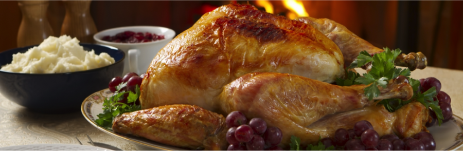 Thanksgiving’s Turkey is the centerpiece of the meal, and it is usually baked or roasted (Photo by: www.history.com).