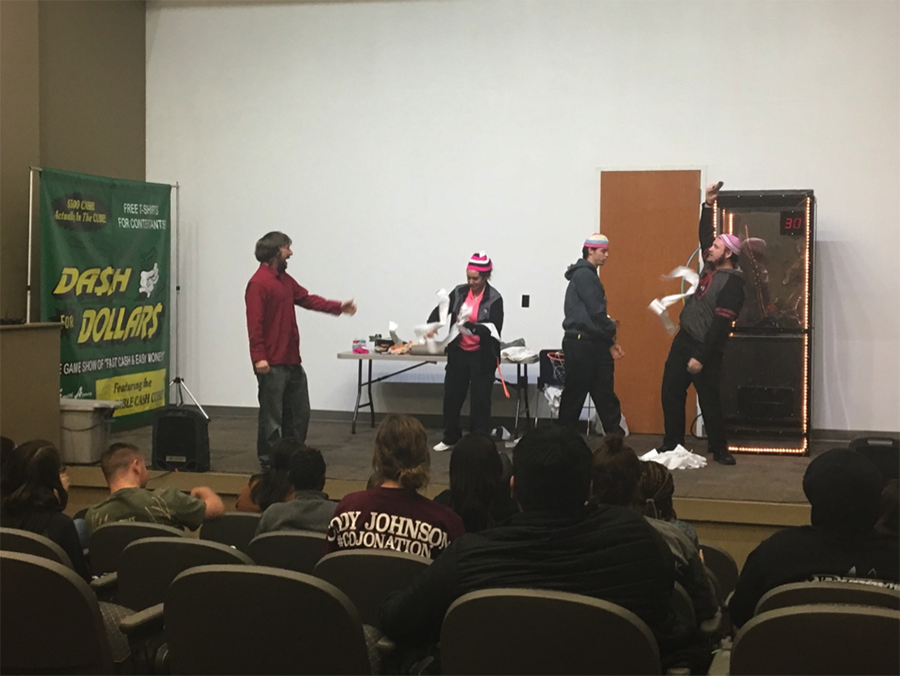 The Dash for Dollars Game Show was hosted by Student Life on Nov. 30 and features a variety of games where students competed for cash prizes.