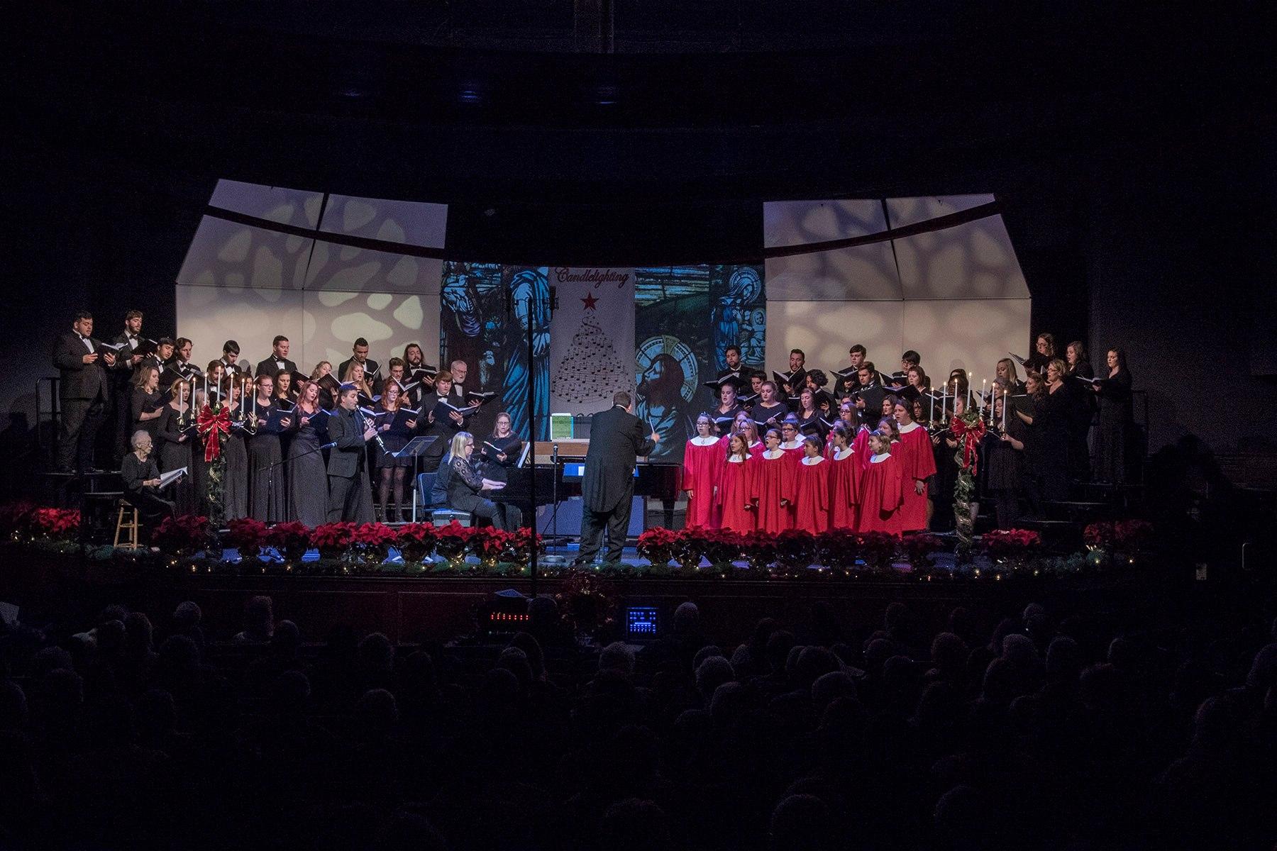 Southeastern's Symphonic Choir and the SHARE Children's Chorus along with several instrumentalists performed at the Candlelighting, one of Southeastern's oldest traditions.