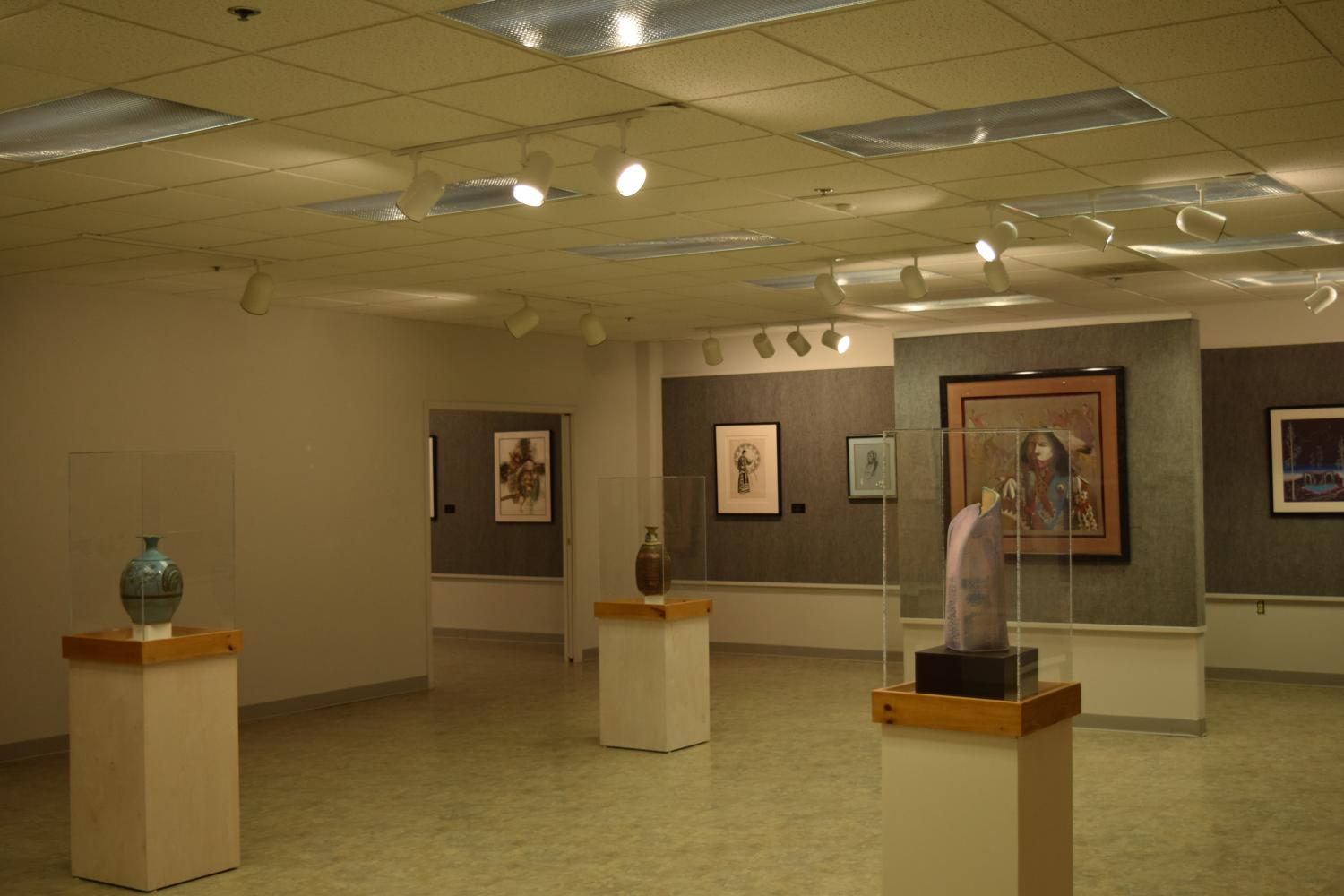 Southeastern's Hogan and Keithley Native American collections were available at the Center Art Gallery from September 5 to 28. The collection featured historic and modern Native art in two and three dimensions.