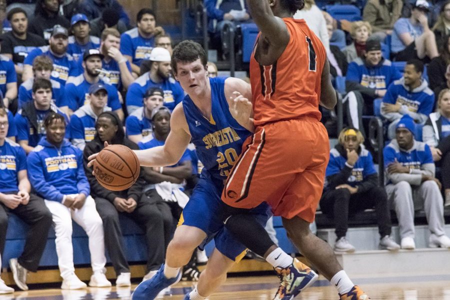 Sophomore, Kevin Buckingham scored 16 points to aid the mens basketball team on February 20 against East Central. The storm ended the game in a 74-100 loss against the Tigers.