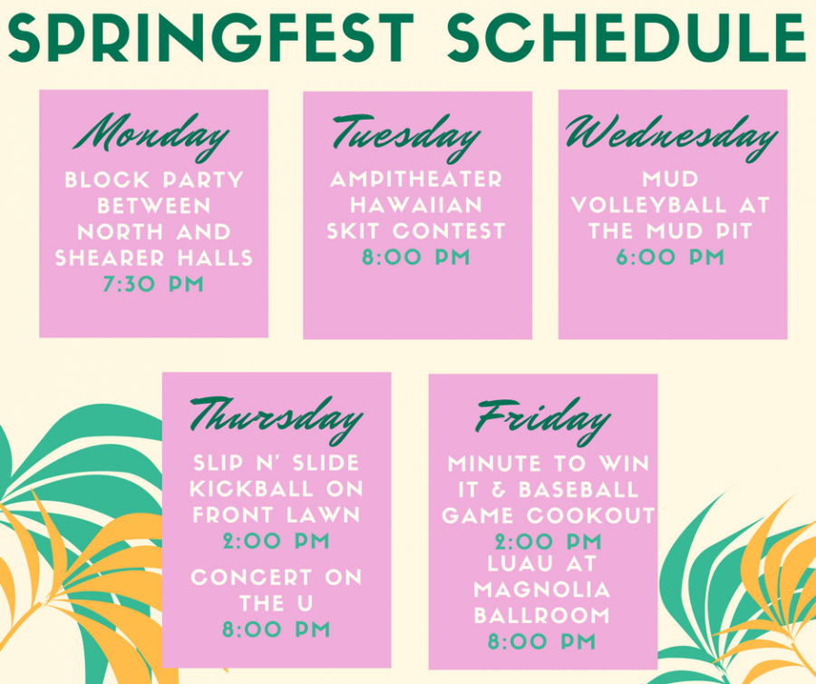 Springfest Schedule!