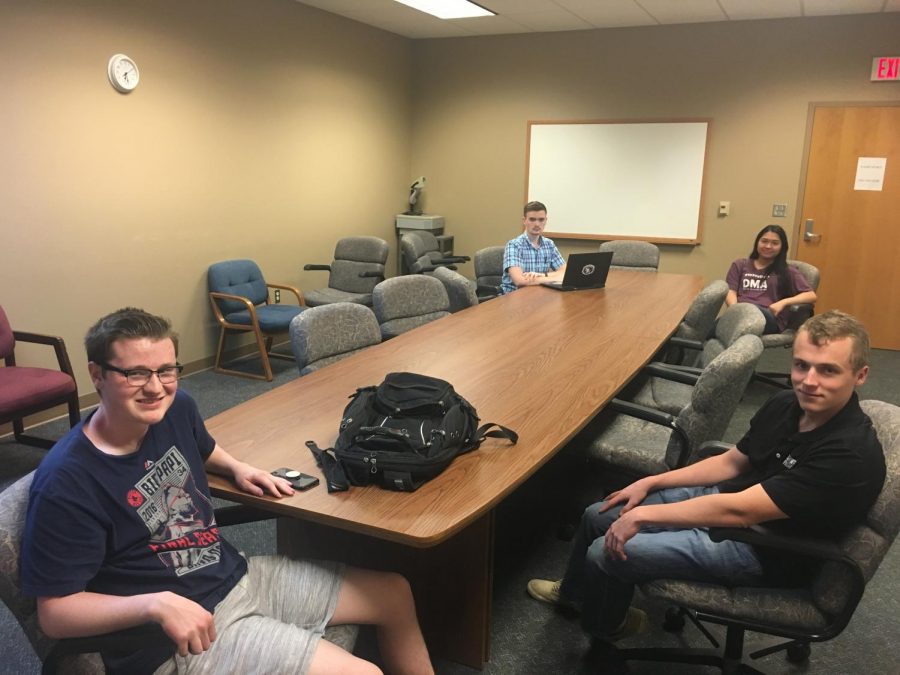 At left, Chairman Jacob Morrison lead the first OIL meeting of the fall semester. 