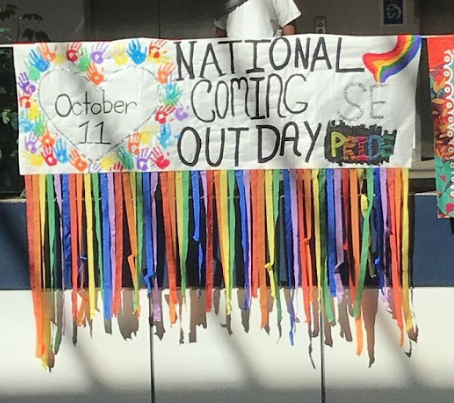 One of SE Prides first actions was hanging a banner in the SU for National Coming Out day on Oct. 11. 