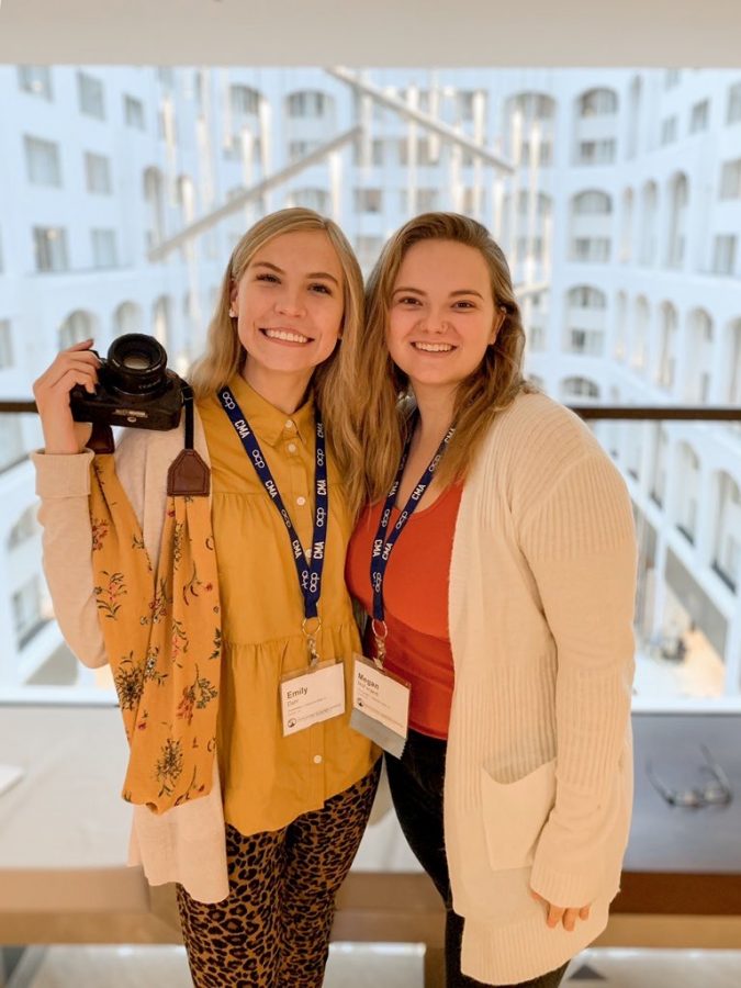 Emily Dahl, left, and Megan McFarland were able to attend the 2019 National Collegiate Media Convention in Washington, D.C. from October 31 to November 3 with the Student Publications advisor, Tascha Bond.