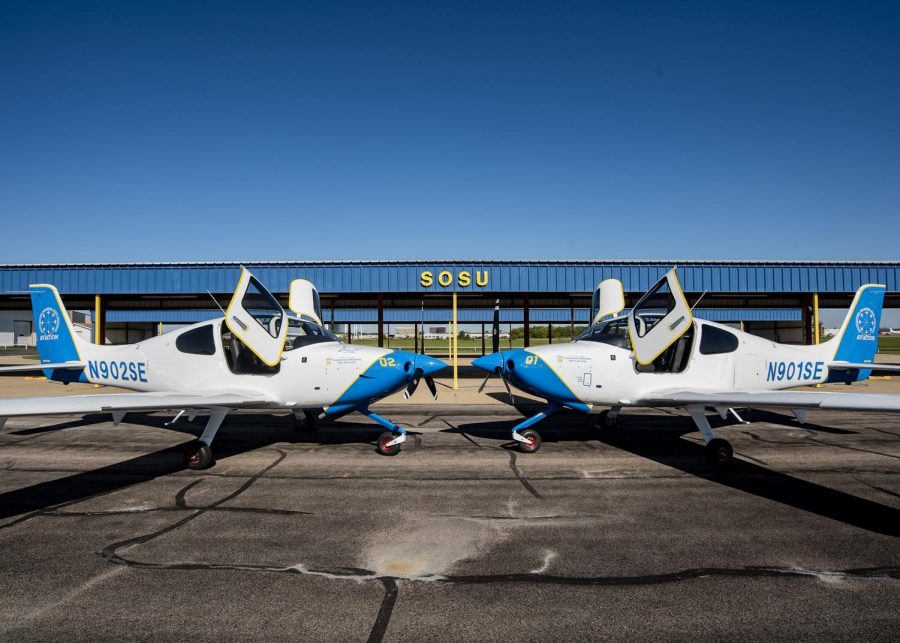 The newest additions to the Southeastern Aviation fleet sit nose to nose, awaiting their next flight.