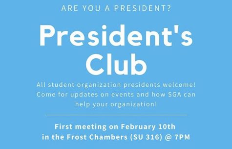 The Presidents Club will hold their first meeting on Thursday, Feb. 10.